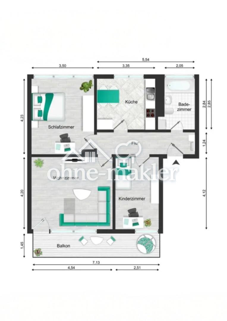 Erstbezug nach Sanierung – moderne 3-Zimmer-Wohnung mit großem Balkon in KO-Asterstein - Photo 4