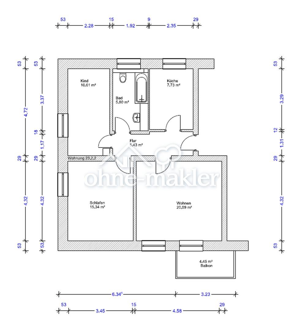 3-Raum Wohnung / Zum Friedensweiler / 65m² - Foto 5