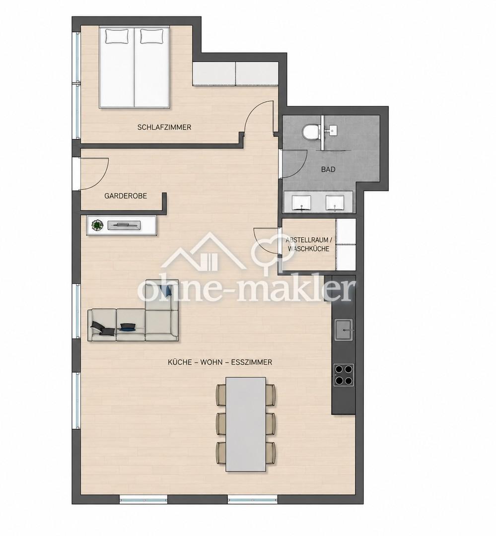Hochwertige 2-Zimmer Wohnung mit Fußbodenheizung, EBK & Stellplatz - ruhige Lage am Schwarzwaldrand - Photo 3