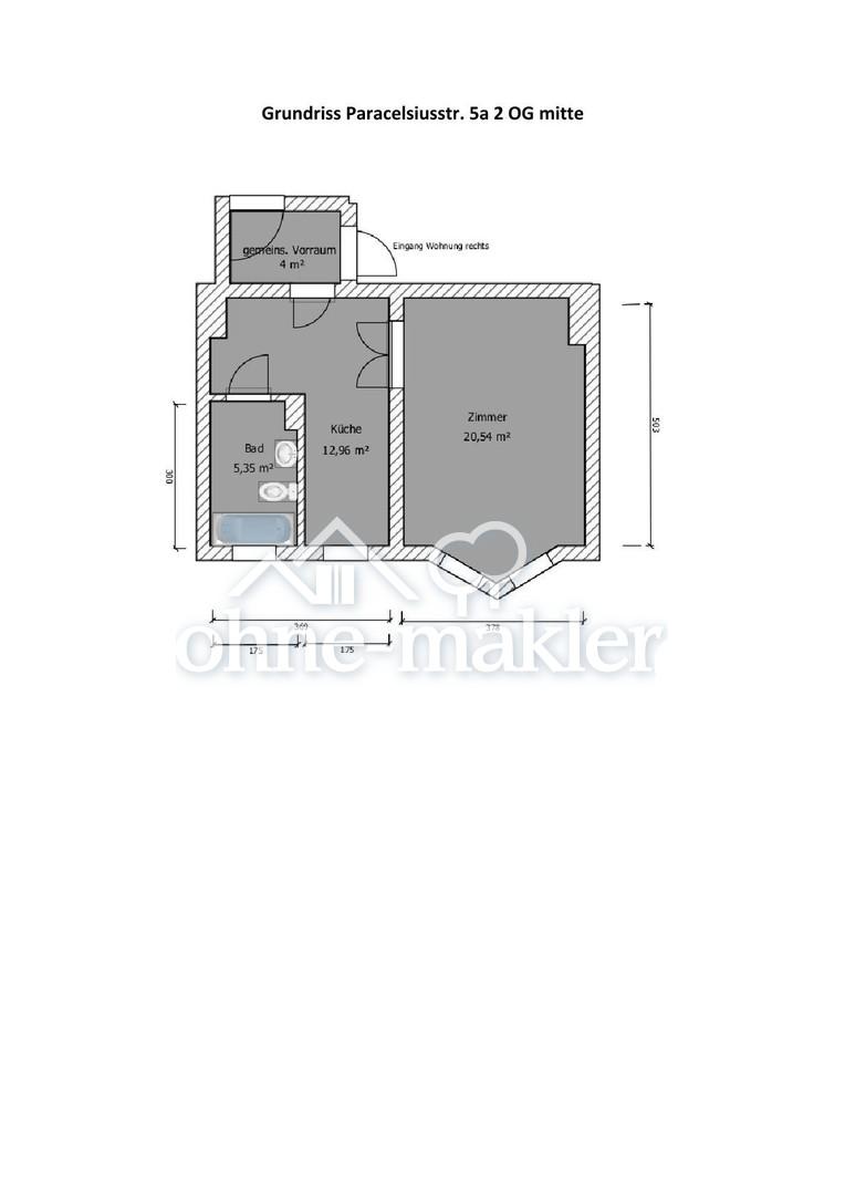 1-Zimmer-Appartment mit separater Küche in der Nähe des Wasserturms - Foto 4