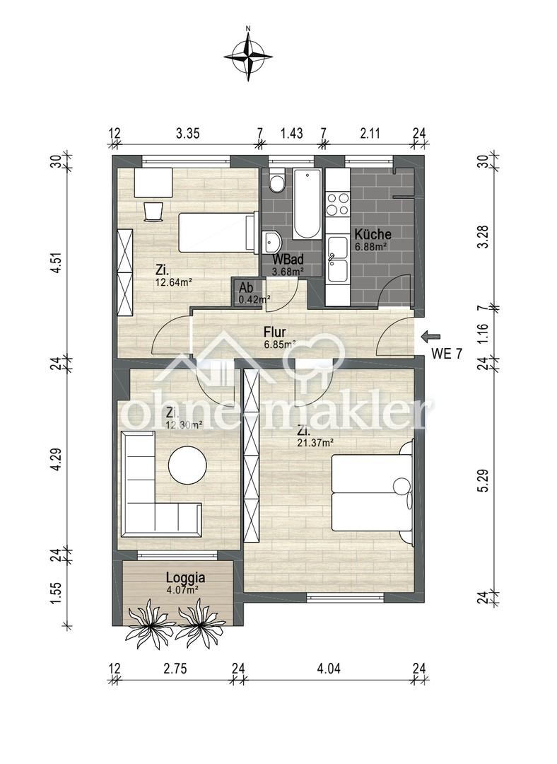 Perfekt für Studierende: 3-Zimmer-Wohnung in Uninähe | kernsaniert - Foto 5