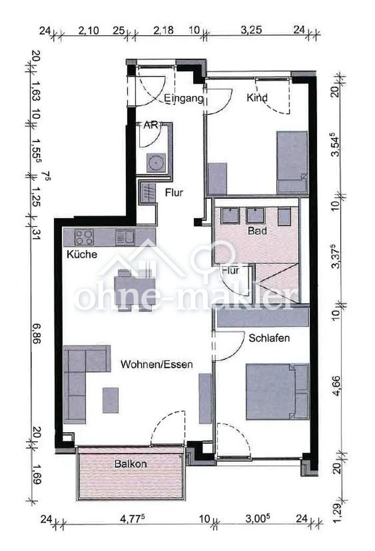 Hochwertige 3 Zimmer Wohnung im Mainzer Zollhafen, Erstbezug, Neubau, TG - "Leben am Wasser" - Foto 3