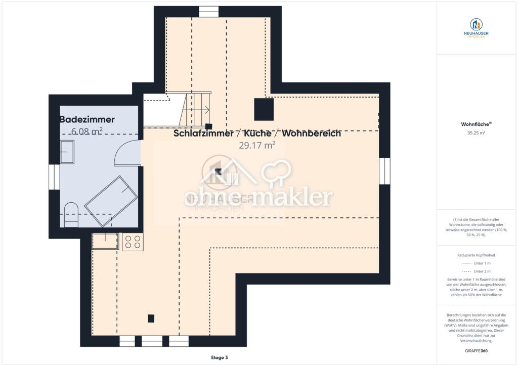 Raumwunder: sehr helle und gepflegte 1,5 Zimmerwohnung mit EBK in Stuttgart-Untertürkheim - Photo 3