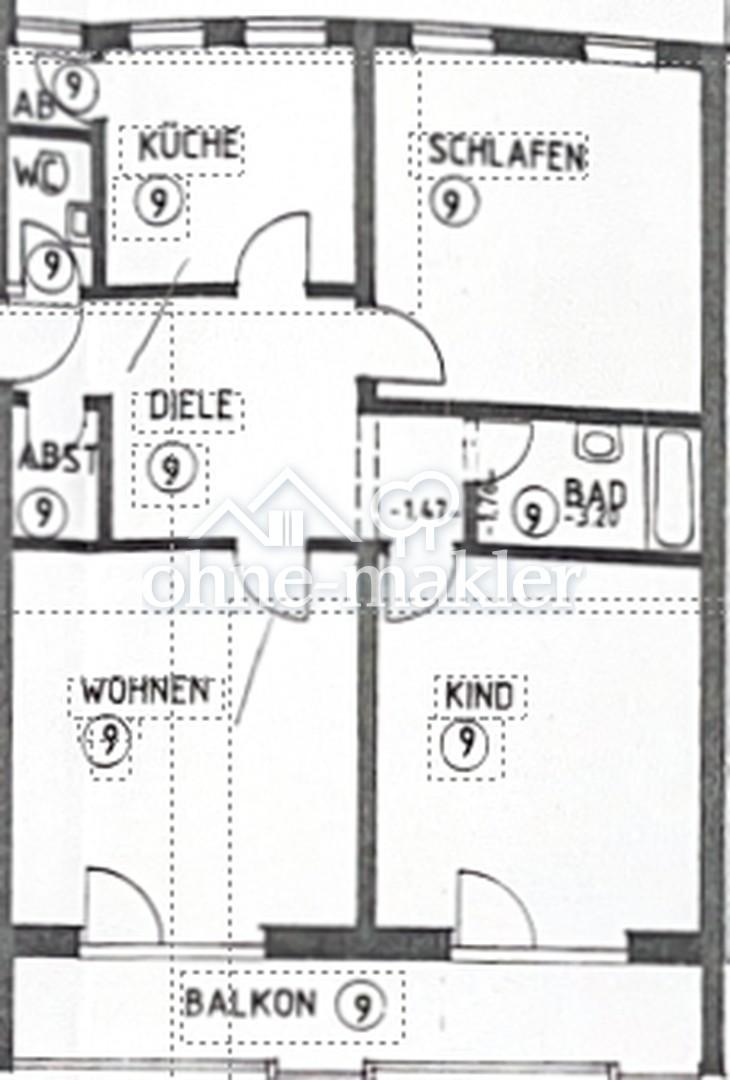 Helle 3-Zimmer-Wohnung 106 m² | Verglaster Balkon| EBK - Foto 2