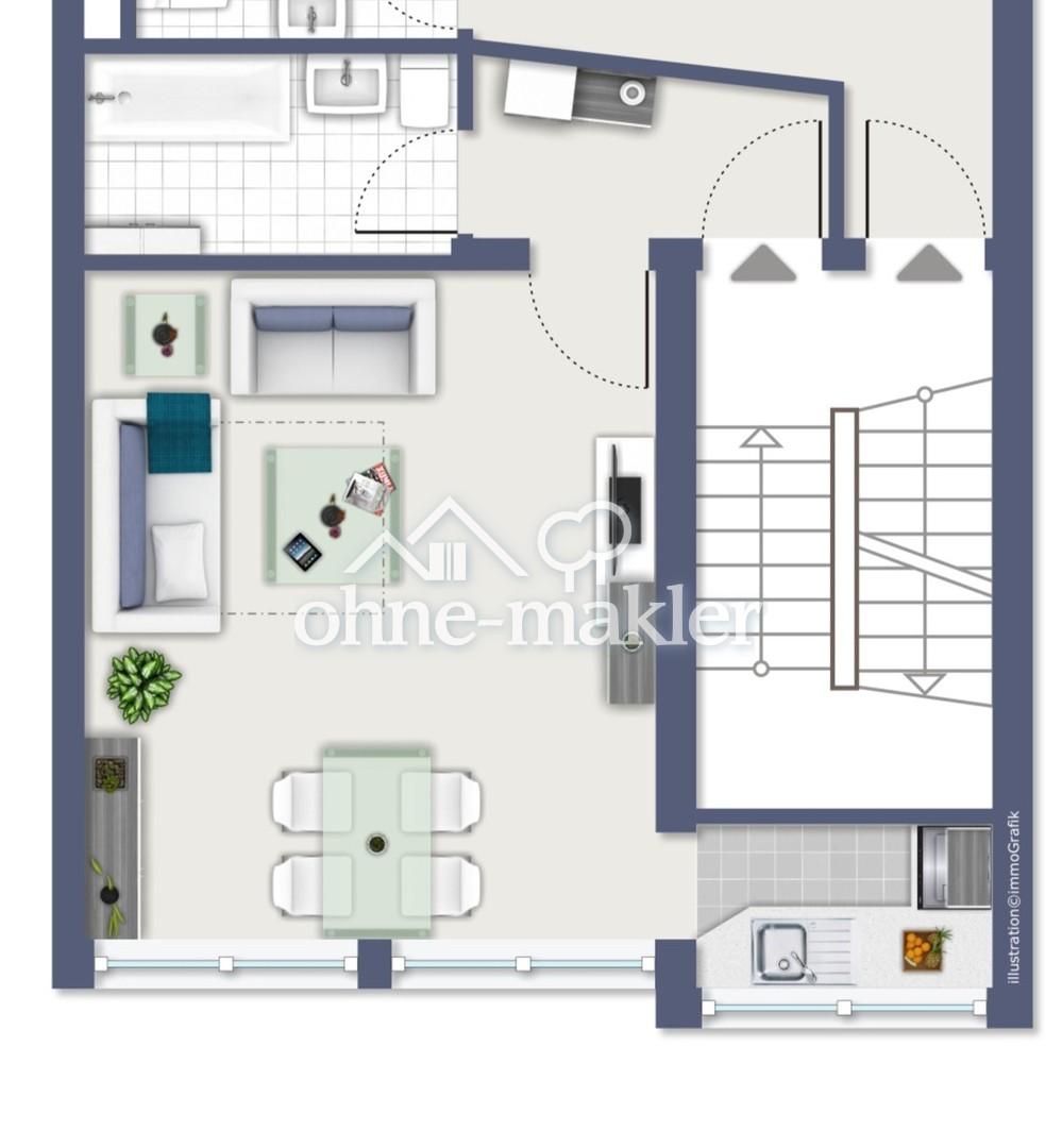 Saniertes + teilmöbliertes 1-Zimmer-Apartment mit EBK in Innenstadtlage nahe Ludwigsplatz! - Photo 4