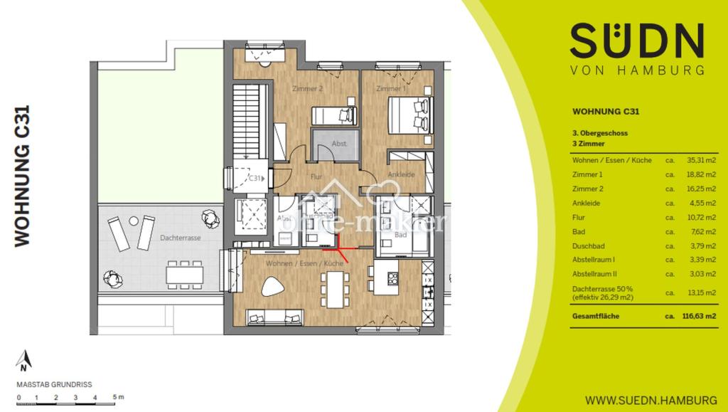 Sonnige Penthouse-Wohnung Hamburg Neugraben-Fischbek Süderelbe - Photo 4