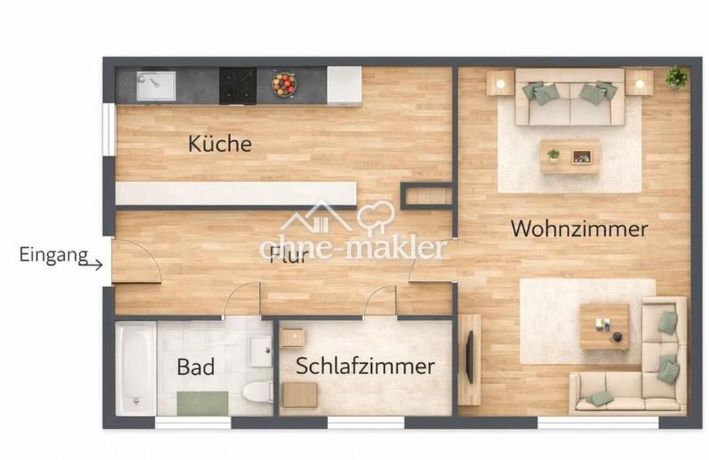 Erstbezug - Kernsanierte 2-Zimmer-DG-Wohnung mit Fernblick - Photo 3