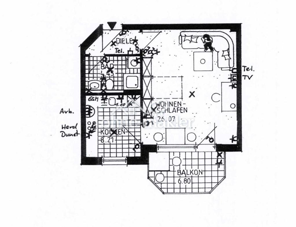 Sonnige 1-Zimmer-Wohnung in Diedorf mit Süd-Balkon und Einbauküche - perfekt für Singles oder Büro - Foto 2