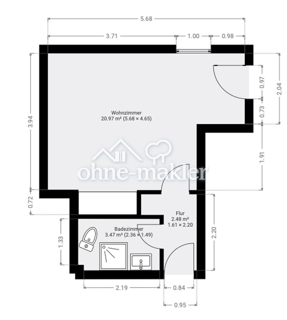 1-Zimmer-Dachgeschosswohnung mit Balkon in Osnabrück-Eversburg zu vermieten. - Foto 2
