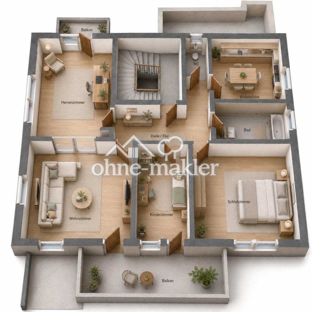 Großzügige 4-Zimmer-Erdgeschosswohnung mit zwei Balkonen, zwei Bädern und Altbauflair - Foto 1