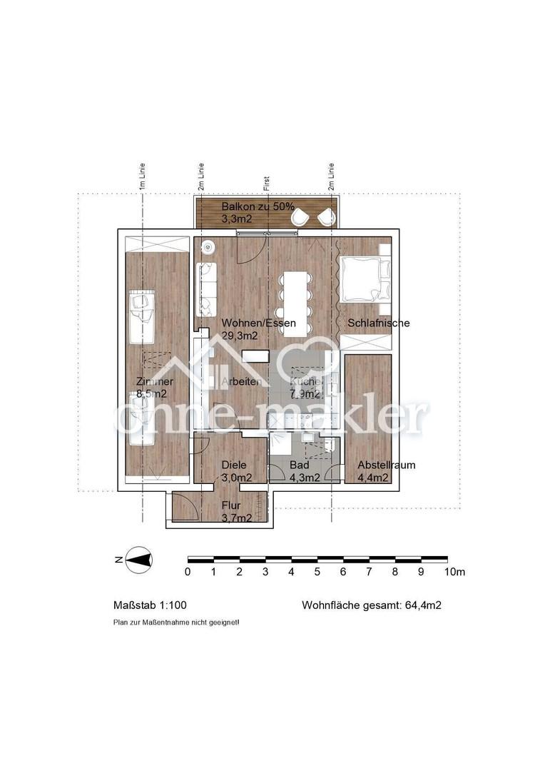 64qm Dachgeschoßwohnung mit Bergblick - Erstbezug nach Sanierung - Photo 4
