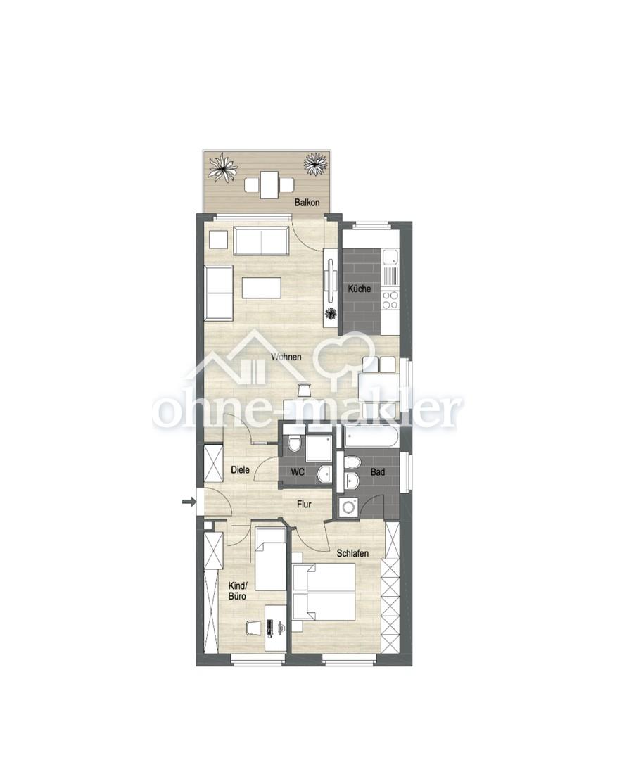 3-Zimmerwohnung mit Sonnenbalkon & TG-Stellplatz - Erstbezug nach Kernsanierung - Photo 4