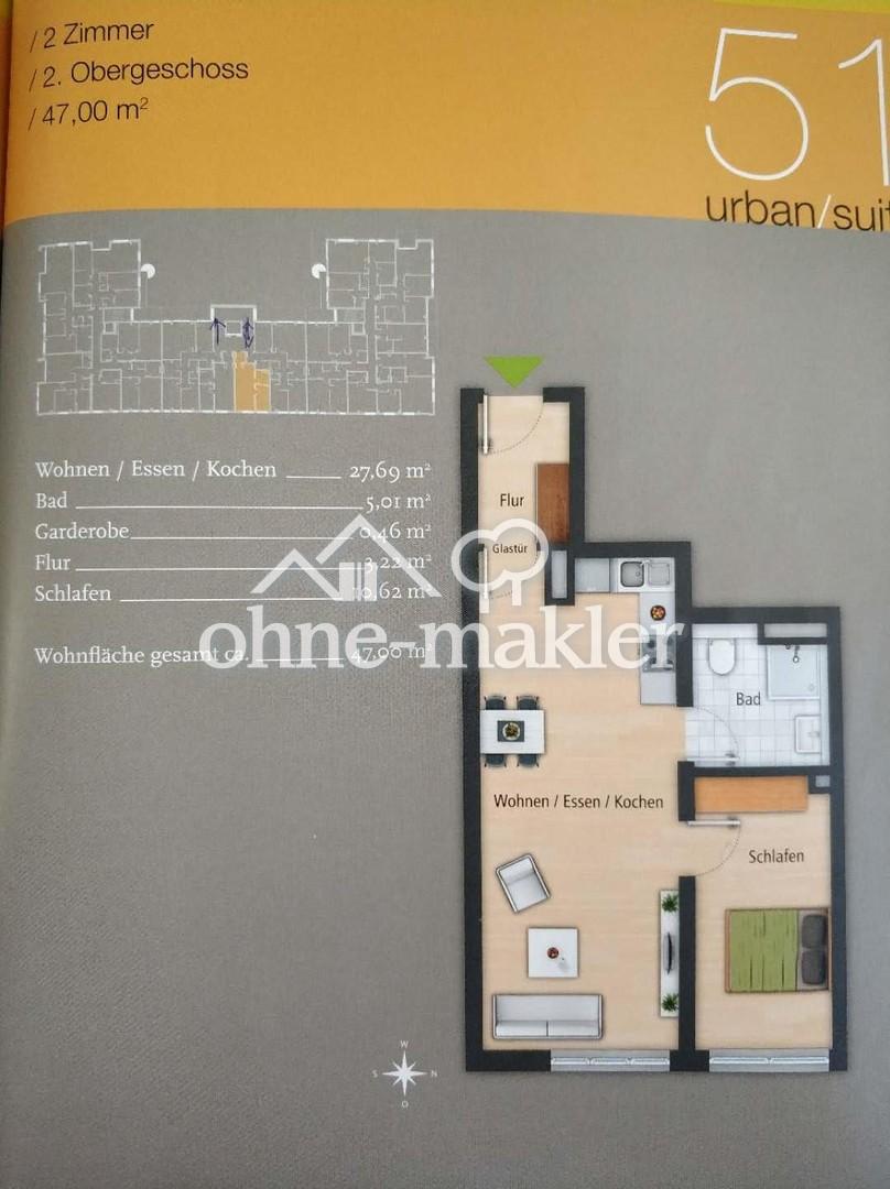Gemütlich möblierte 2-Zimmer Wohnung im Zentrum Erlangen - Foto 1