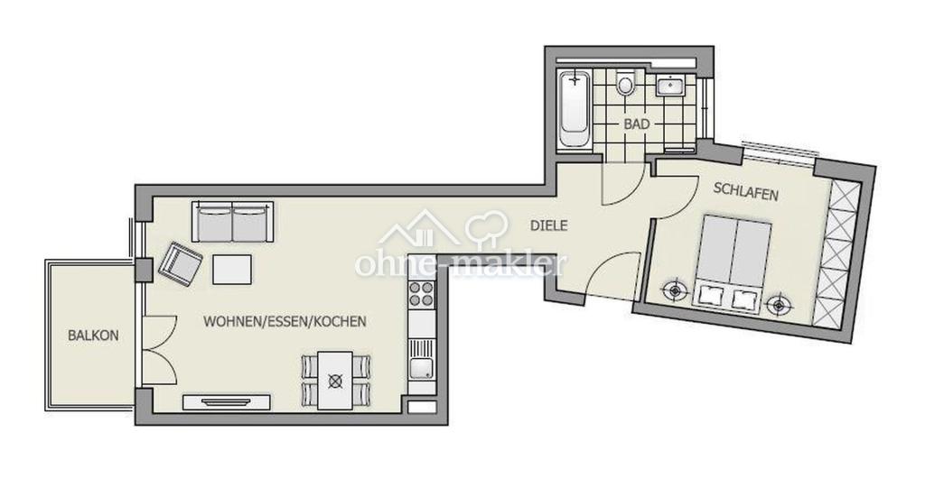 Exklusive, neuwertige 2-Zimmer-Wohnung mit Balkon in Parknähe und U-Bahn/Tram-Anschluss, befristet - Foto 2