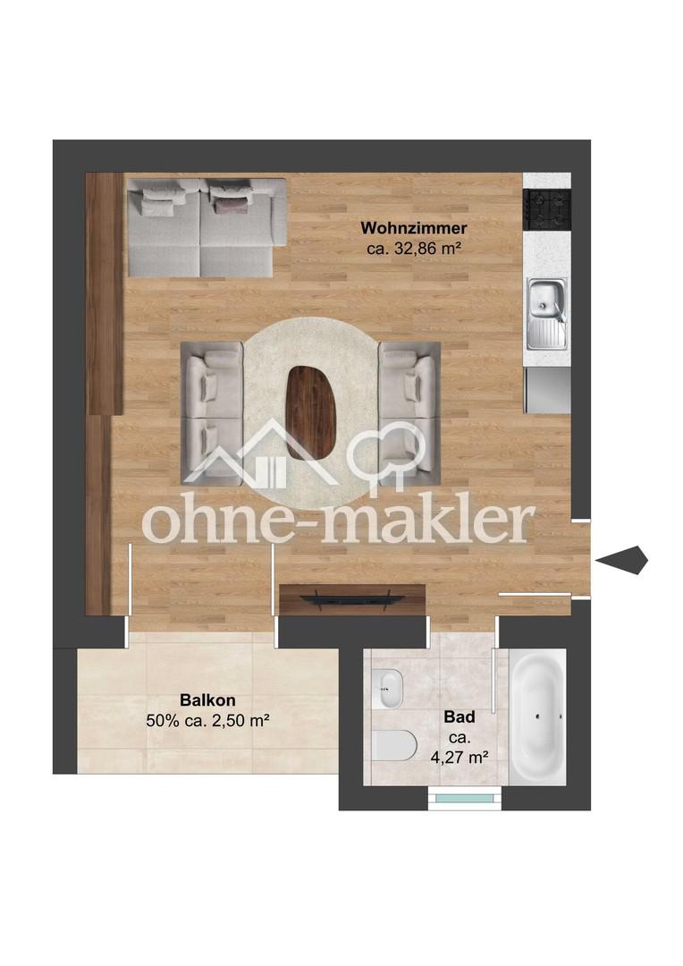 Renovierte 1 Raum Wohnung in ruhiger WEG zu vermieten - Foto 2