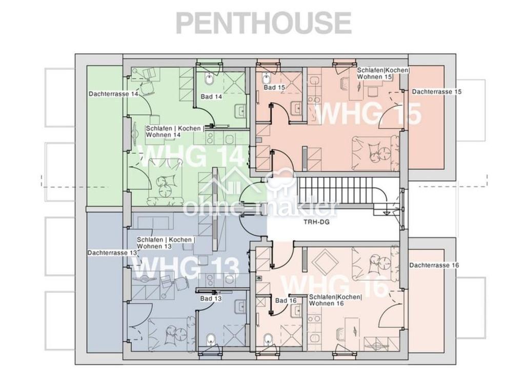 Erstbezug: Möblierte Penthouse 1-Zimmer-Apartments in hochwertigem Neubau mit Einbauküche - Foto 3