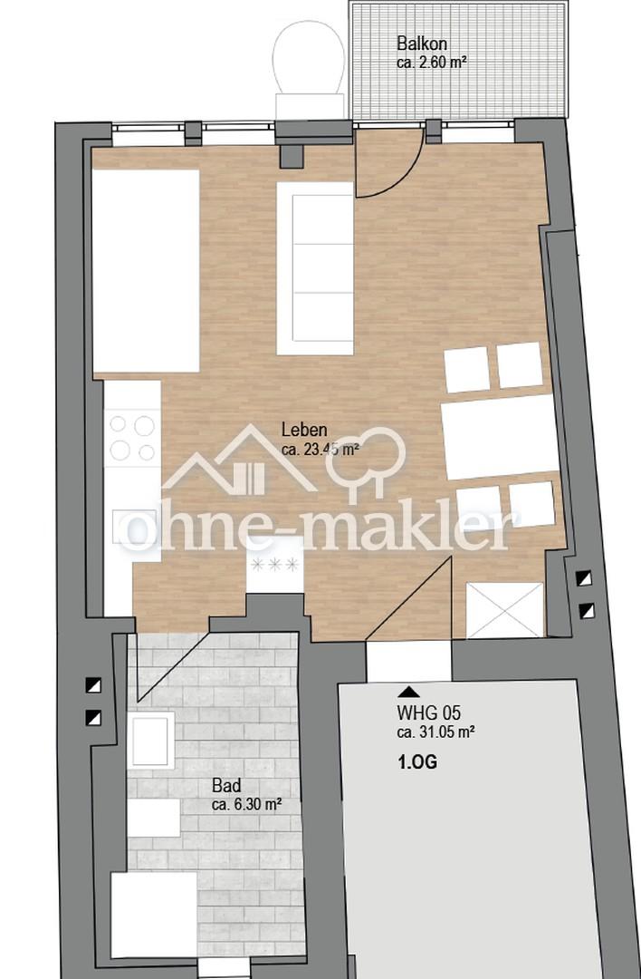 Exklusive 1-Zimmer-Wohnung mit Einbauküche und Balkon - Photo 5