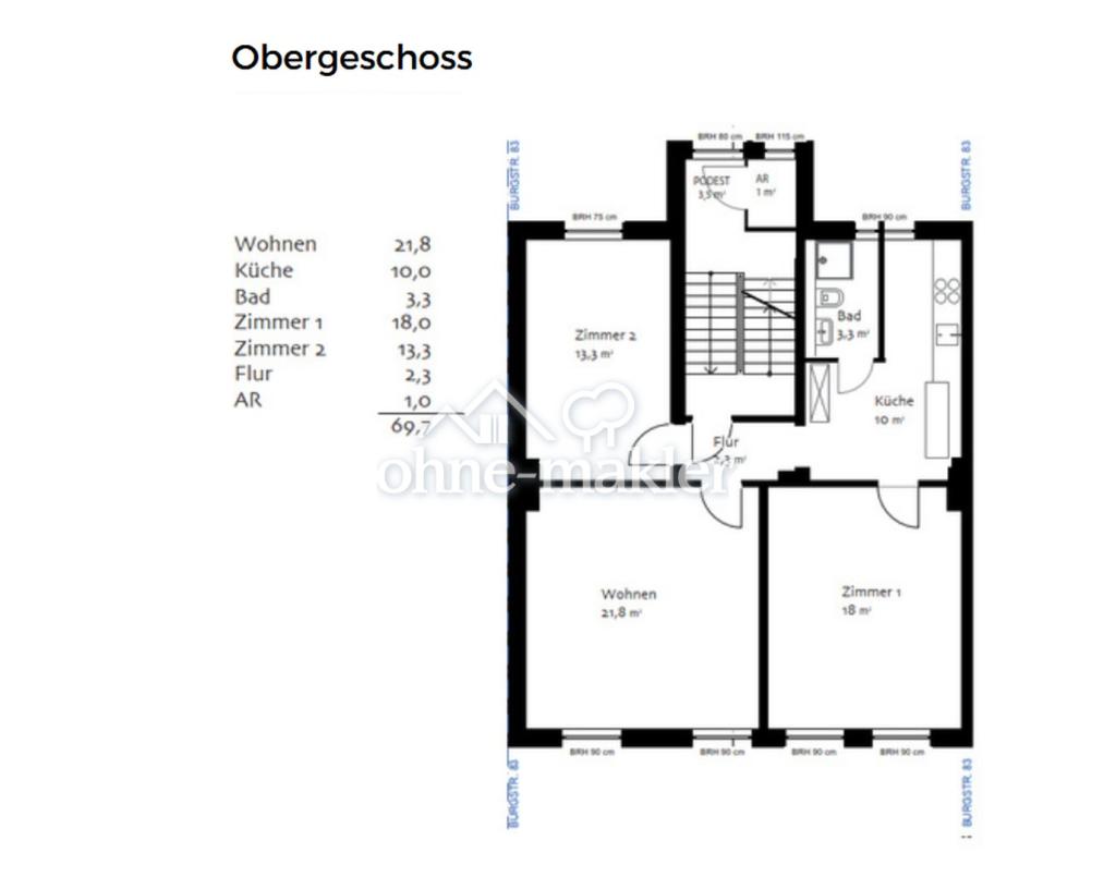 Helle 3-Zimmer Wohnung in Solingen Mitte - Foto 1
