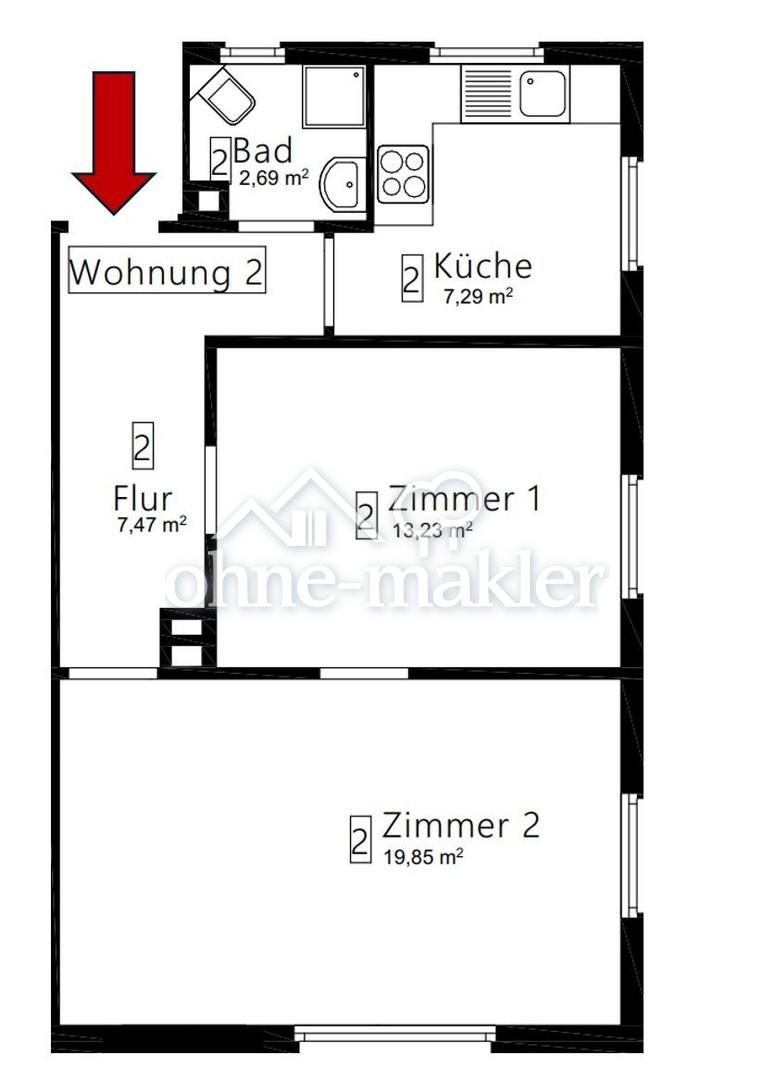 Erstbezug nach Sanierung – Moderne 2-Zimmer-Wohnung mit neuer Einbauküche - Photo 3