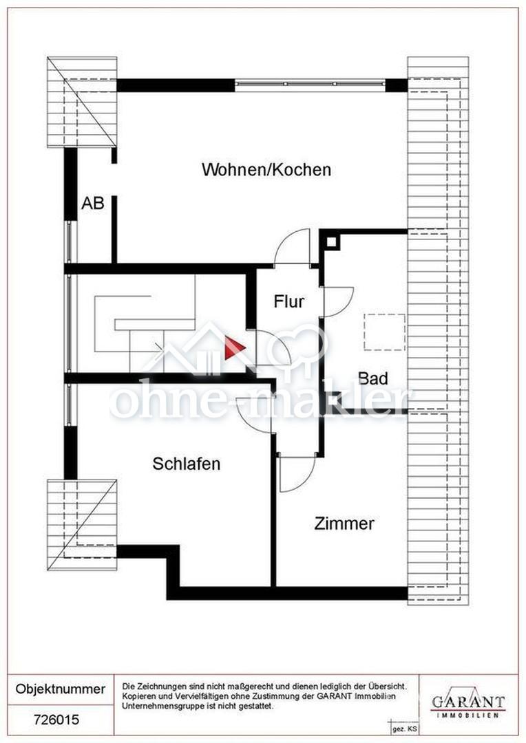 Gemütliche, helle 2 Zimmer-Dachgeschoss-Wohnung (2. OG) mit EBK, Stellplatz - Photo 5