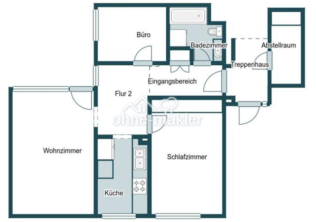 3 Zimmer, urbane Lage mit Weitblick - Foto 4