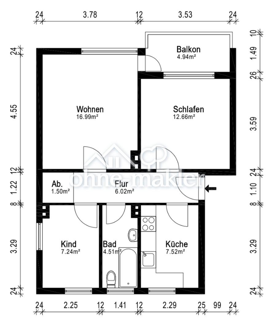 Bremen Horn: Nahe Universität – 3 Zimmer – Balkon - Foto 2