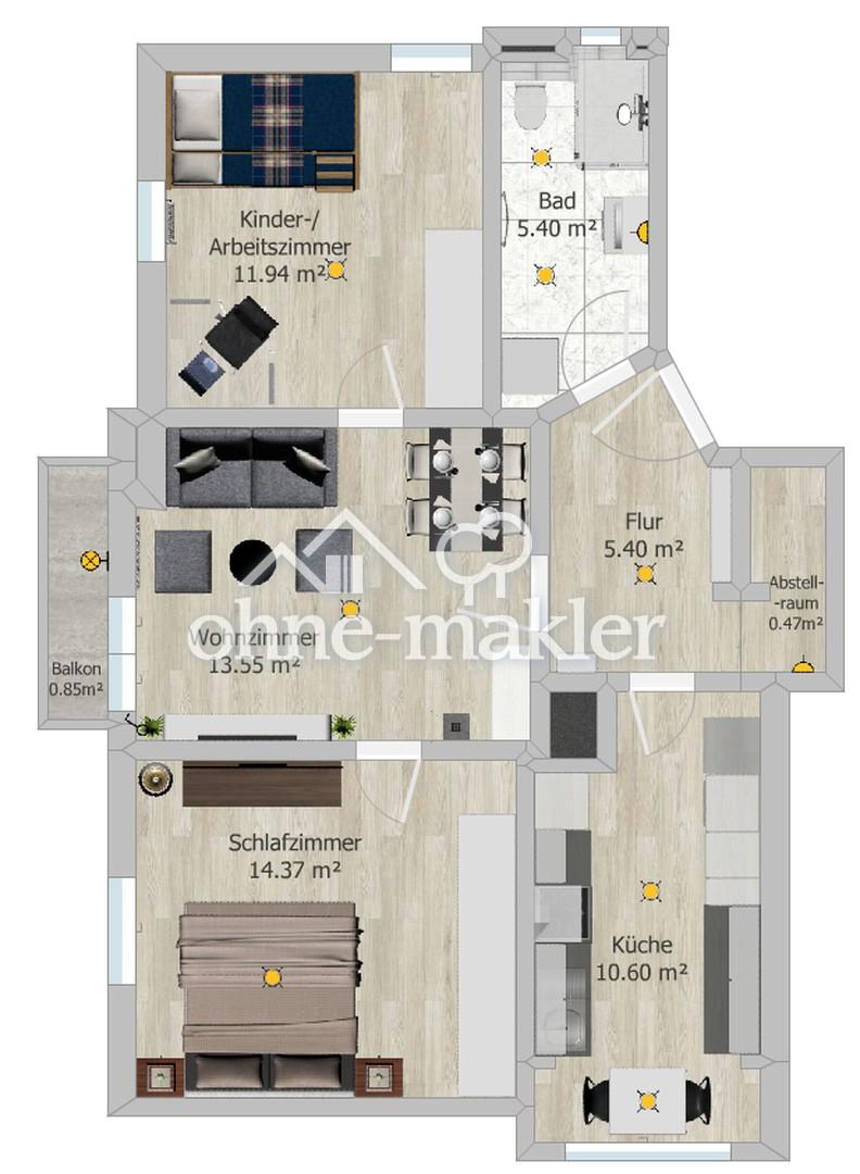 Lichtdurchflutete 3-Zimmer-Dachgeschosswohnung mit traumhaftem Ausblick – Erstbezug nach hochwertige - Photo 5