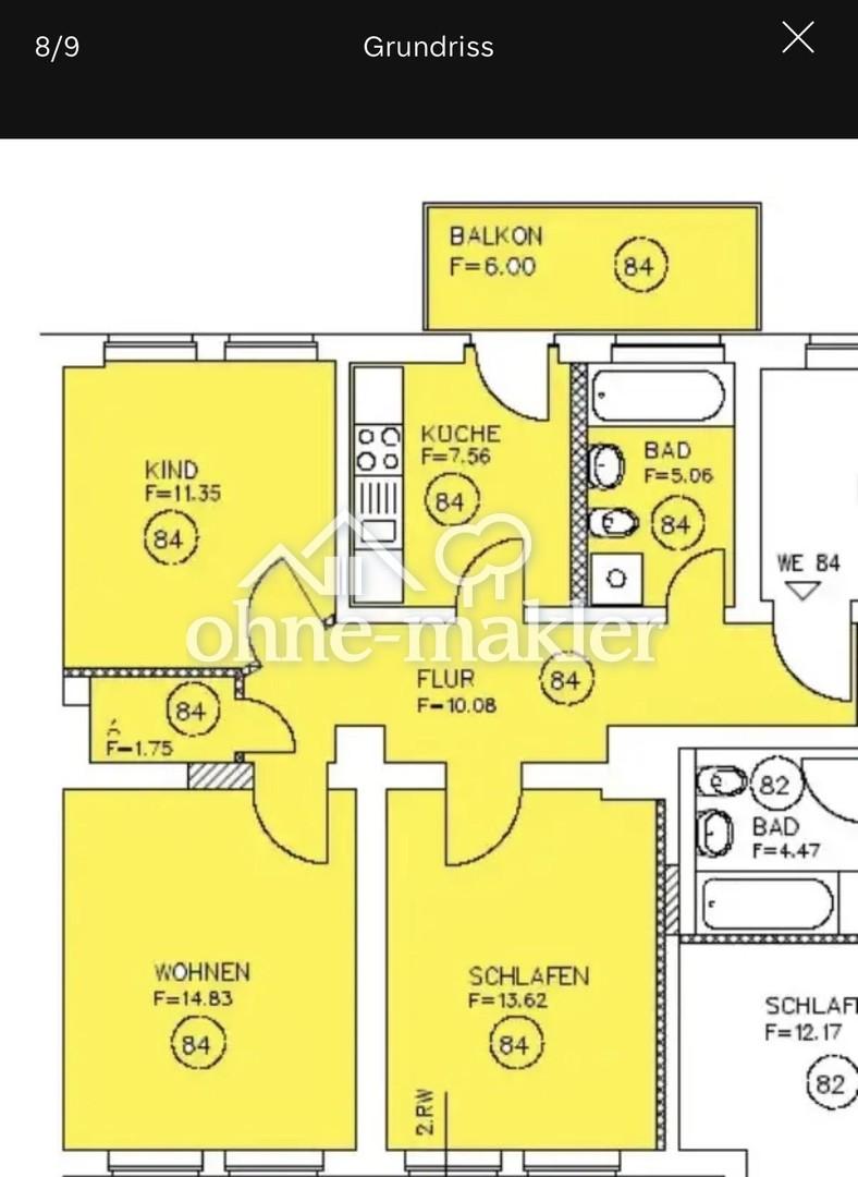 3 Raum Wohnung Balkon, Stellplatz, Stadtfeld Ost Küche möglich - Foto 4