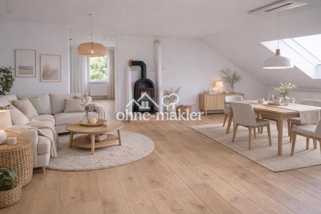 Moderne Dachgeschosswohnung mit Balkon, Garage & Kaminofen in ruhiger Aussichtslage - Foto 2