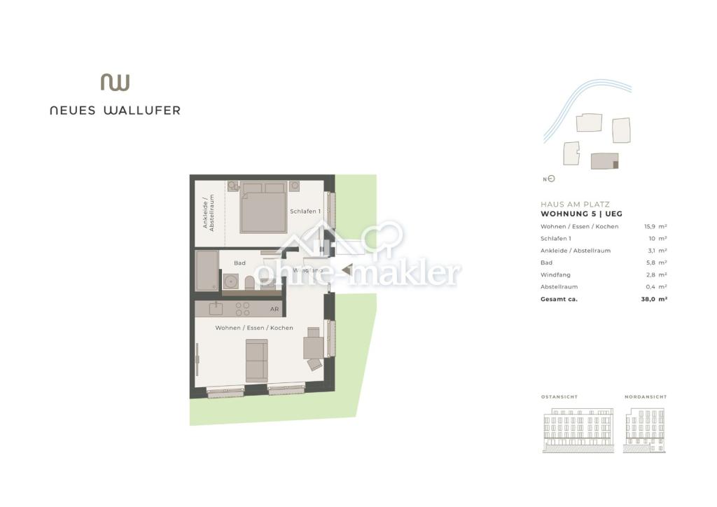 Charmante 2-Zimmer Wohnung - Neues Wallufer - Lübeck - Foto 5