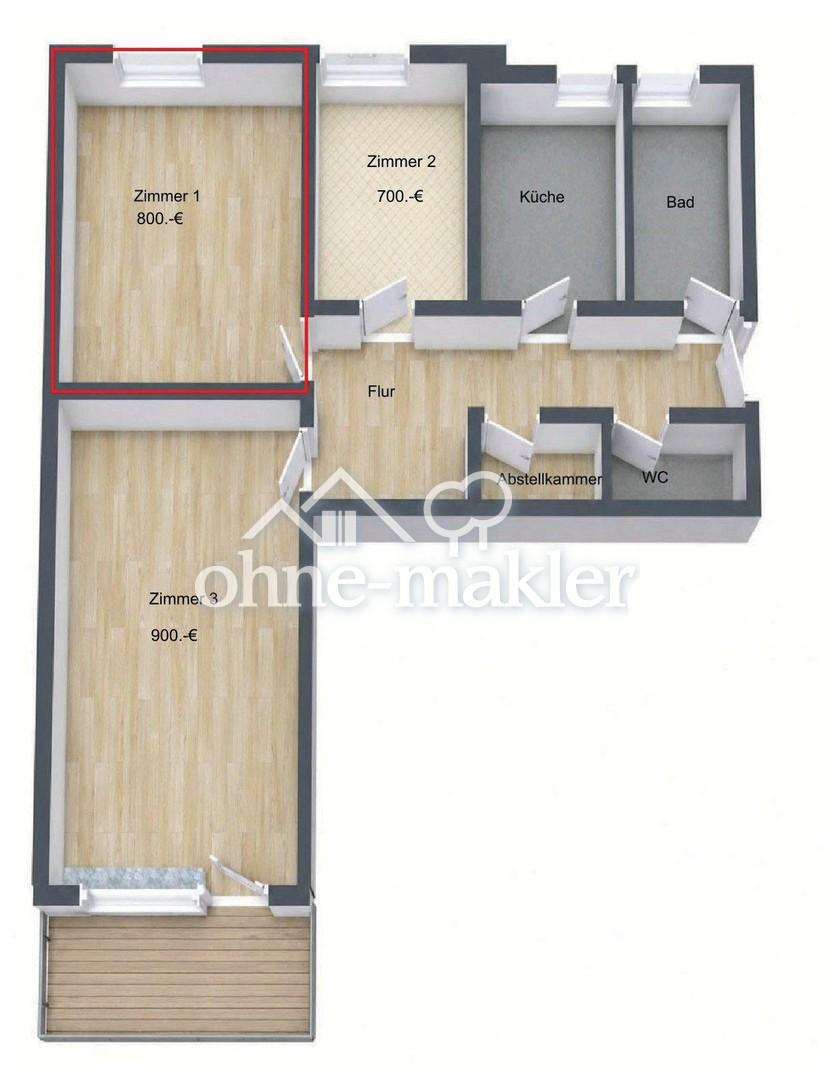 WG-Zimmer in 3er-WG in 70 m² Wohnung zu vermieten - Photo 1