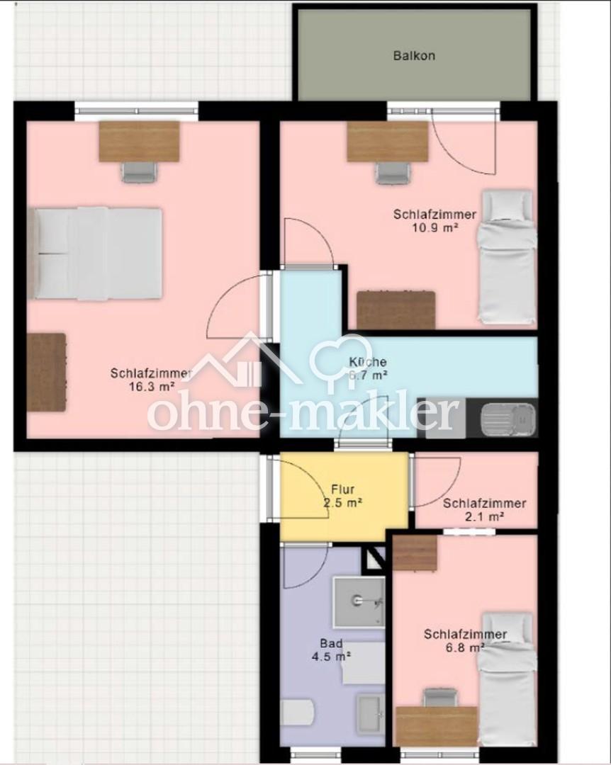möbliertes WG-Zimmer in FFM West - Bielefelderstr. zu vermieten - 449 € Pauschalmiete inkl. NK - Foto 5