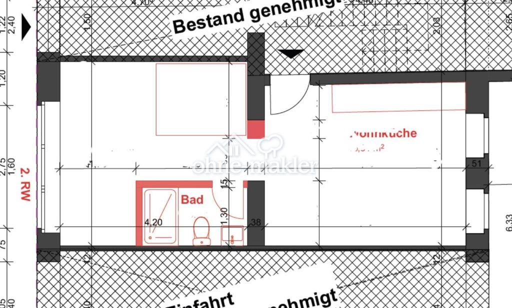 Teilmöbliertes Apartment / Wohnung - EBK & neues Badezimmer - Photo 4