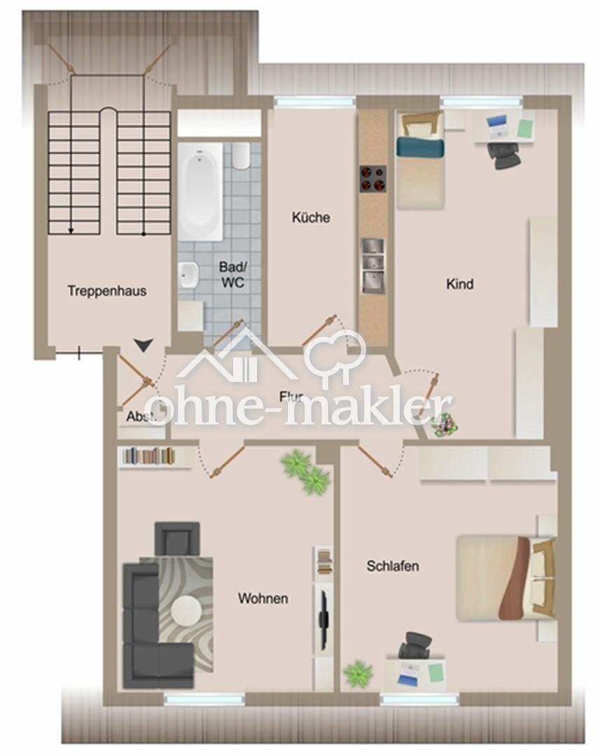 Frisch modernisierte 3-Zimmer-Dachgeschosswohnung mit Altbauflair in Herne-Mitte - Photo 5