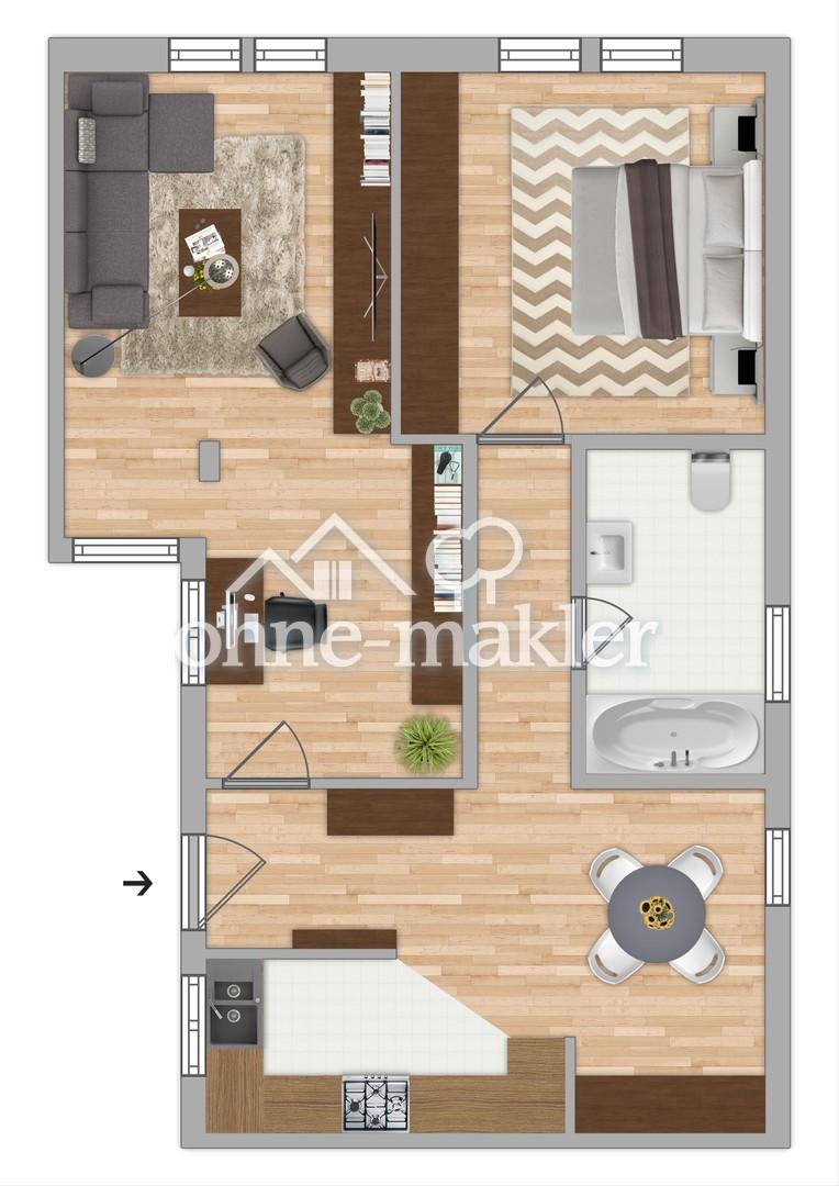 Gut geschnittene 2-Zimmerwohnung - Bestlage Hofheim-Wallau - Photo 4