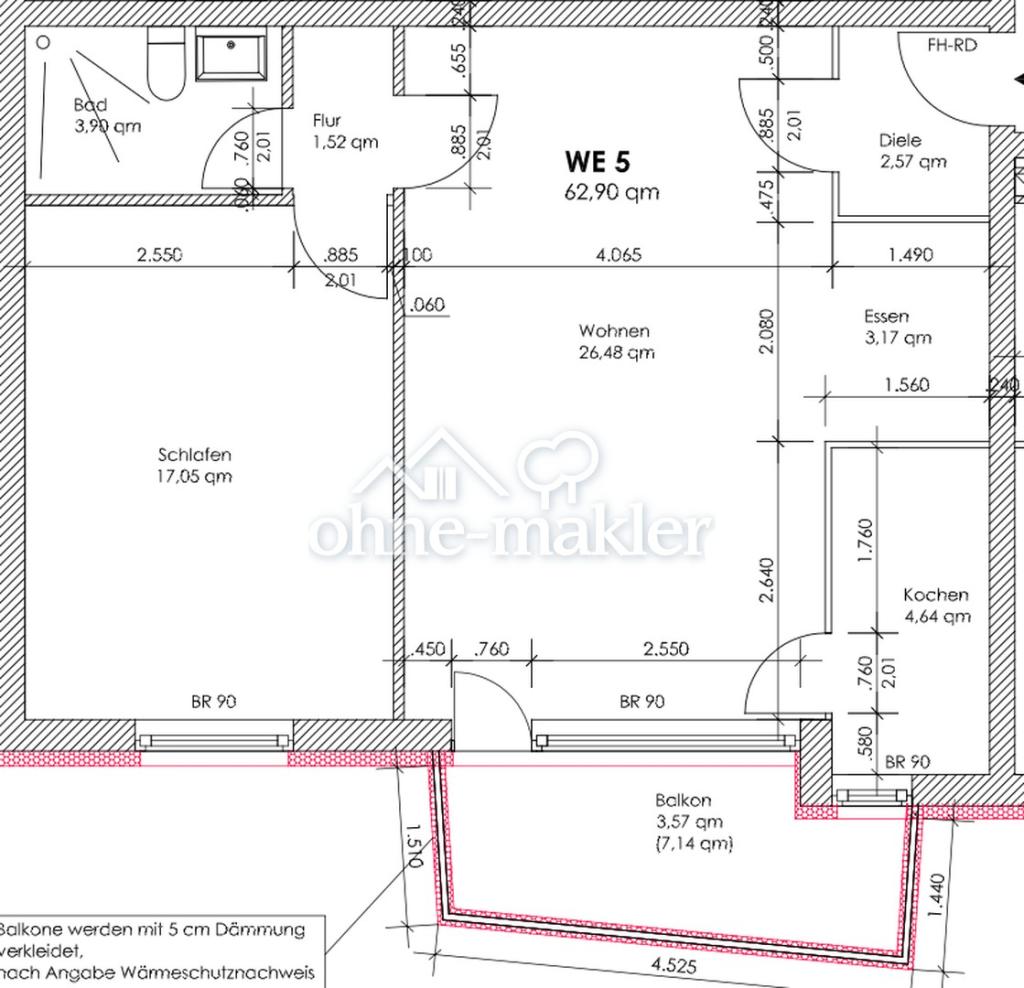 2-Zimmer EG-Wohnung mit Balkon kernsaniert 63qm - Foto 4