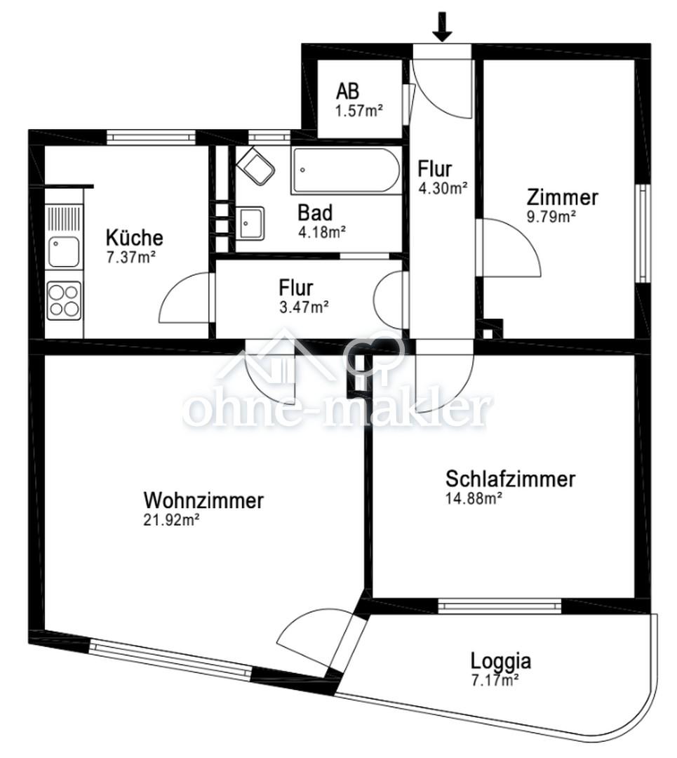 Schwachhausen: Erstbezug nach Sanierung – 3 Zimmer & Loggia - Photo 3