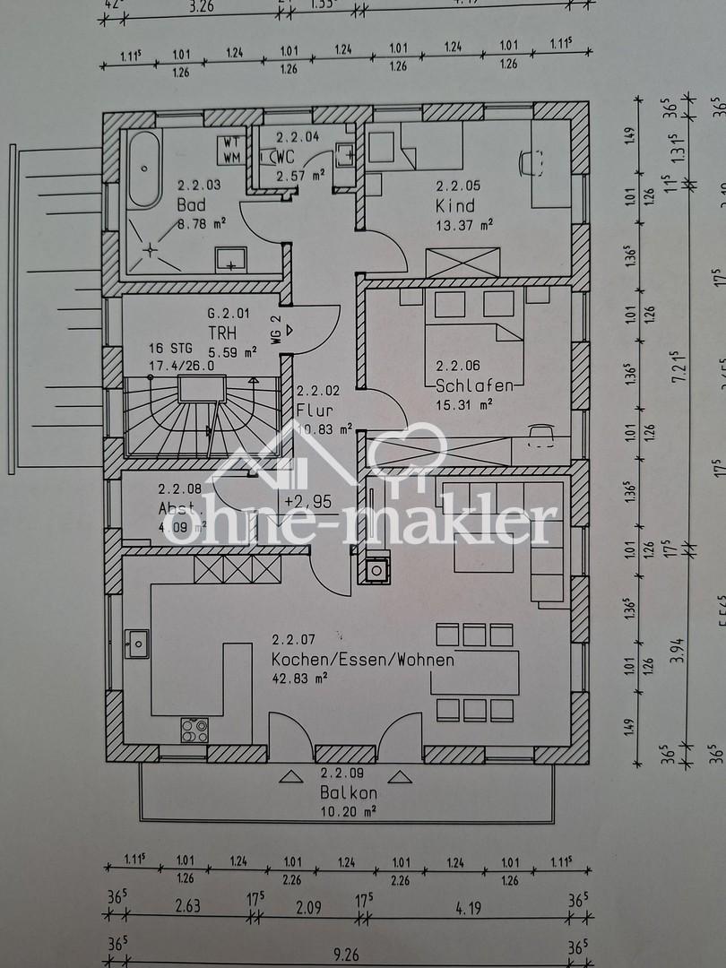 Großzügige, helle 3 Zimmer Wohnung, 1. OG mit Balkon, sehr zentral - Foto 3