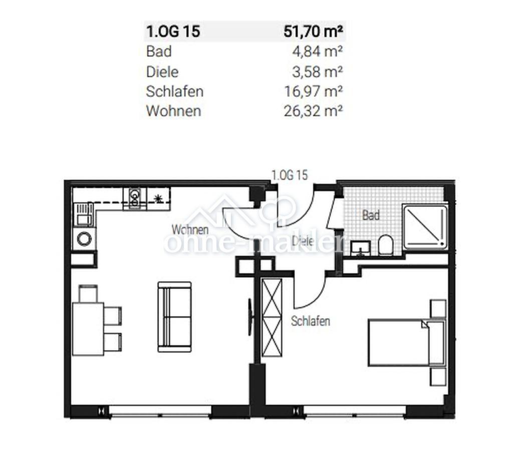 Erstbezug! Moderne 2-Zimmer-Neubauwohnung mit Einbauküche in Nürnberg – provisionsfrei - Foto 4