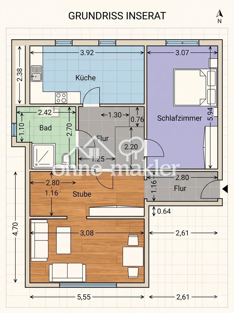 Erstbezug nach Renovierung: Helle 2-Zimmer-Wohnung - Foto 3