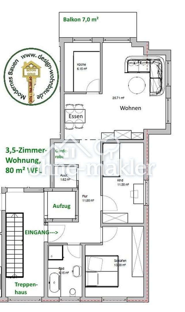 Moderne helle 3,5-Zim.-im ersten Obergeschoss, W6: AUFZUG, West-Balkon, Fußbod.heiz., ruhige Lage - Photo 5