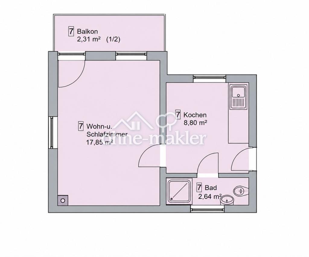 Frisch modernisierte 1-Zimmer-Wohnung mit Balkon und Klimaanlage - Photo 5