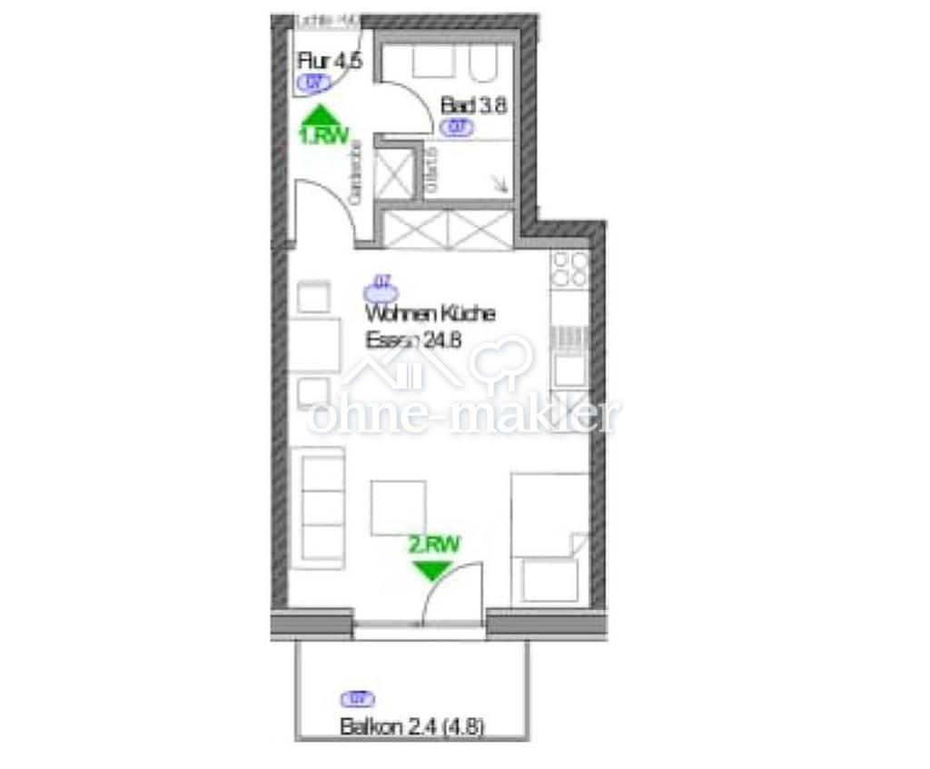 Neue, helle 1-Zimmer-Wohnung mit Süd-Balkonen nahe Karlsfelder See - Photo 5
