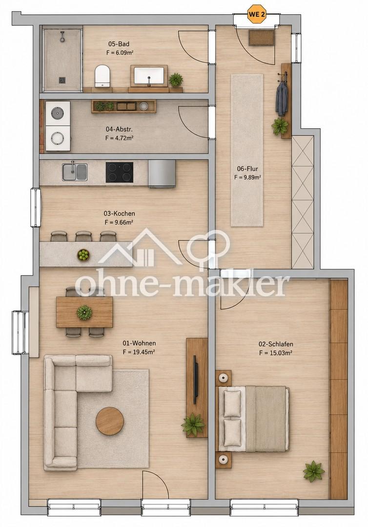 Lichtdurchflutete Gartenwohnung mit eigener Terrasse – Erstbezug nach Kernsanierung | KfW 55 EE - Foto 4