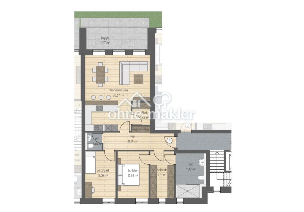3-Zimmer-Wohnung mit 107 m², Garten, Tiefgarage und Top-Ausstattung in Drensteinfurt - Photo 2