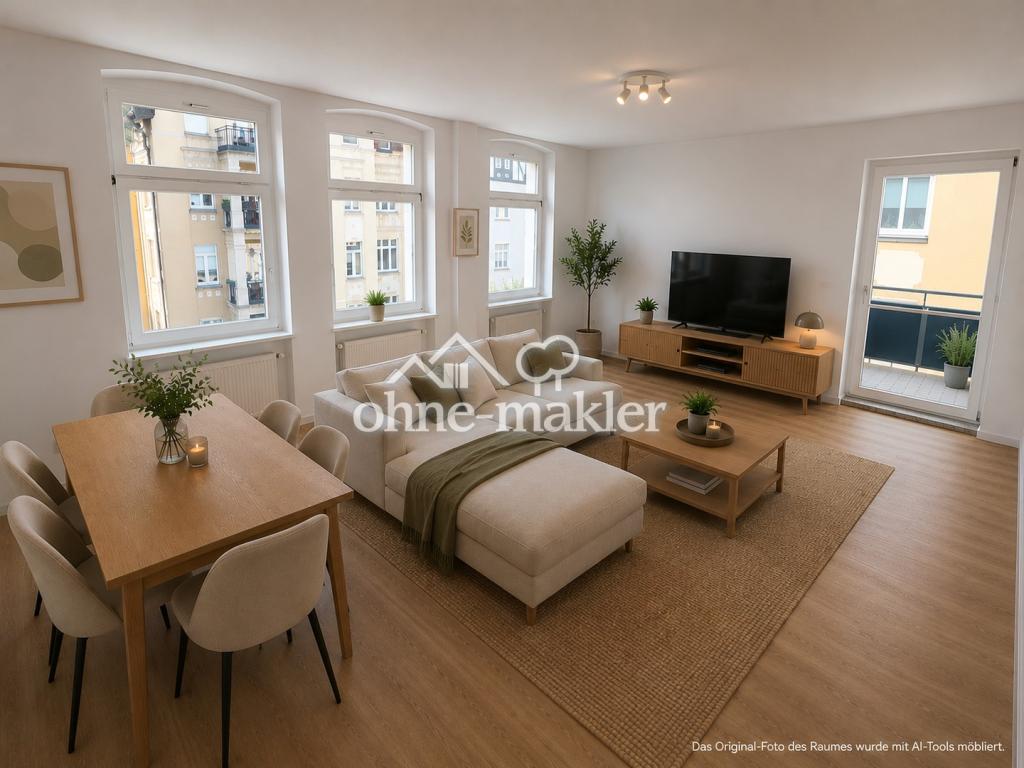 Zentrumsnahe, ruhige 2,5-Zimmer-Wohnung mit Balkon in Brühlervorstadt - Photo 1