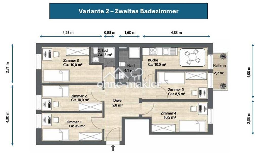 Süßes ruhiges Zimmer zum Hof - Foto 4