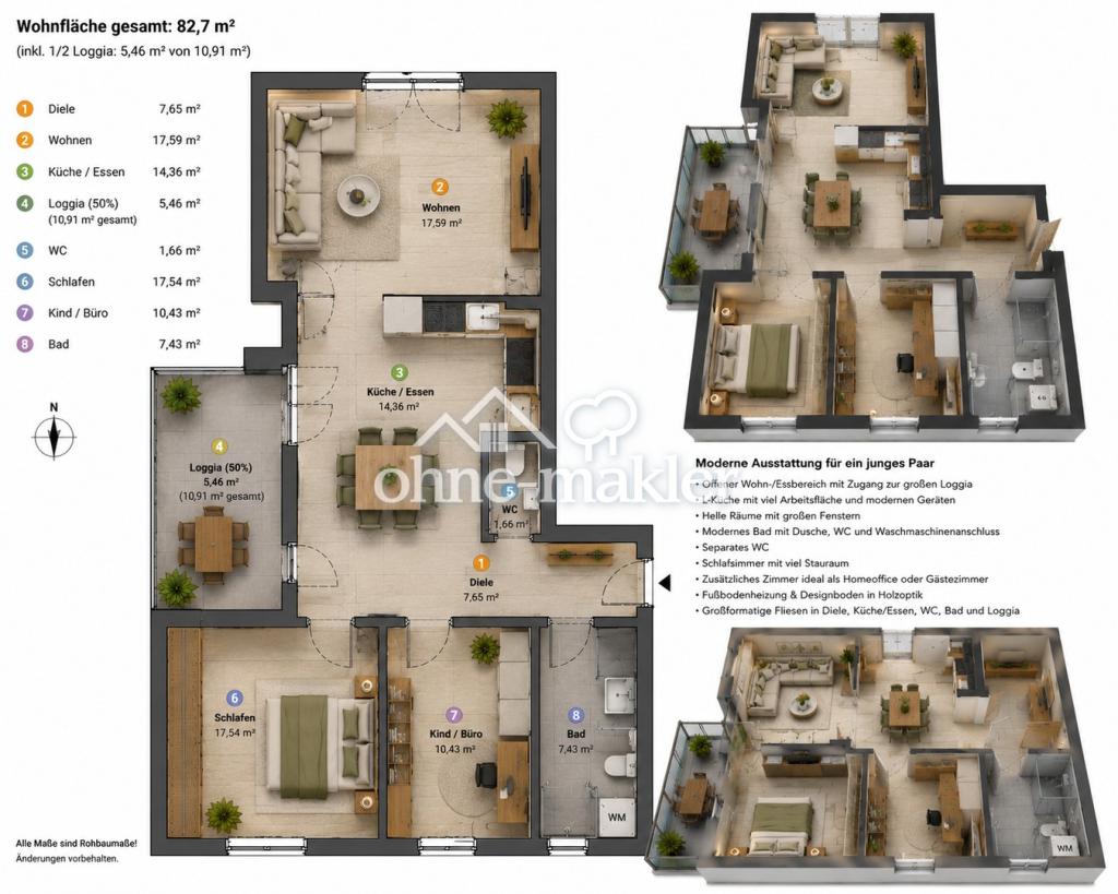 🏆 Erstbezug am Hofgarten | 3 Zi. | Loggia | EBK | TG mit Wallbox | Bestlage Öhringen-Süd 🏆 - Photo 1