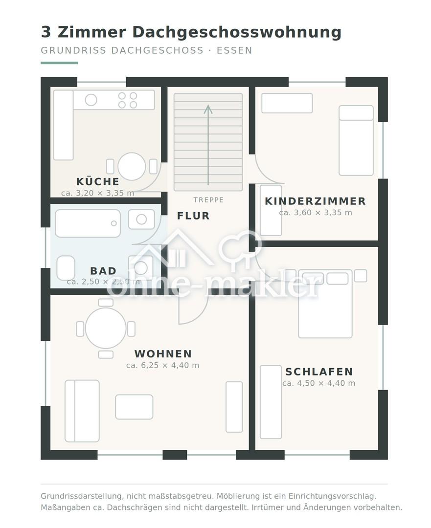 Frisch renoviert: helle 3 Zimmer Dachgeschosswohnung mit neuer Einbauküche, ideal für WG - Photo 5