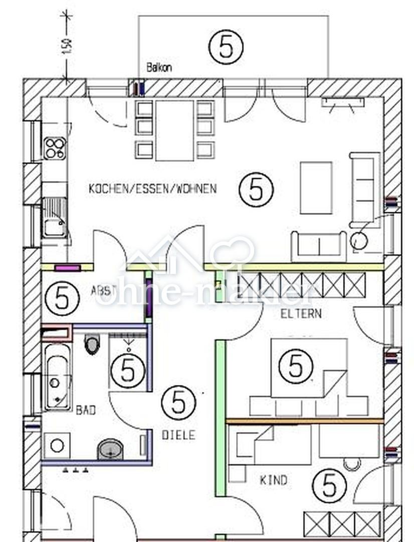 Helle 3-Zimmer-Wohnung Erstbezug 1.681,50€ warm inkl. NK, Küche, Carport - Photo 5